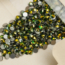 2058 Стразы Emerald GOLD AB SS16, 100 штук